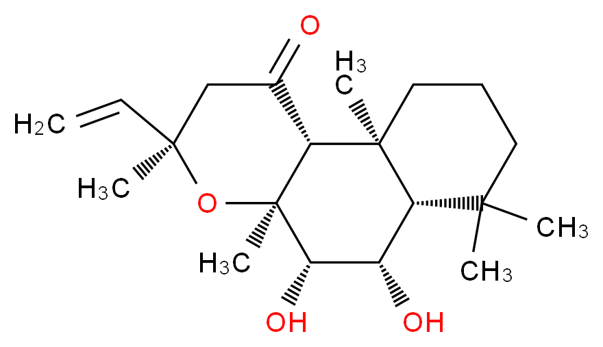 (3R,4aS,5S,6S,6aS,10aS,10bR)-3-ethenyl-5,6-dihydroxy-3,4a,7,7,10a-pentamethyl-dodecahydro-1H-naphtho[2,1-b]pyran-1-one_分子结构_CAS_64657-19-8