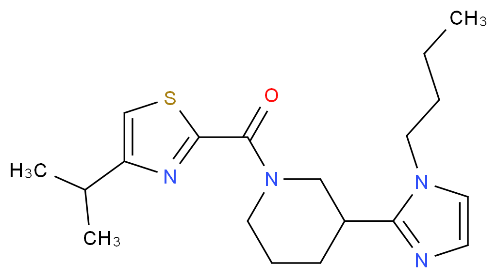 3-(1-butyl-1H-imidazol-2-yl)-1-[(4-isopropyl-1,3-thiazol-2-yl)carbonyl]piperidine_分子结构_CAS_)