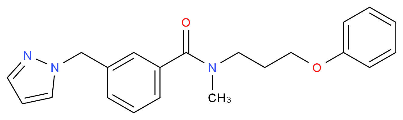 N-methyl-N-(3-phenoxypropyl)-3-(1H-pyrazol-1-ylmethyl)benzamide_分子结构_CAS_)