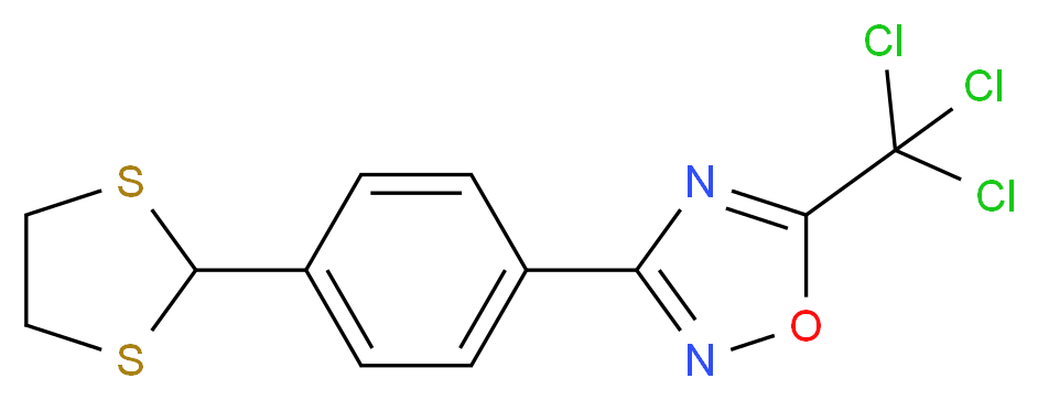 3-[4-(1,3-dithiolan-2-yl)phenyl]-5-(trichloromethyl)-1,2,4-oxadiazole_分子结构_CAS_)