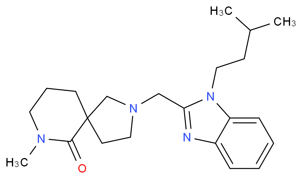 7-methyl-2-{[1-(3-methylbutyl)-1H-benzimidazol-2-yl]methyl}-2,7-diazaspiro[4.5]decan-6-one_分子结构_CAS_)