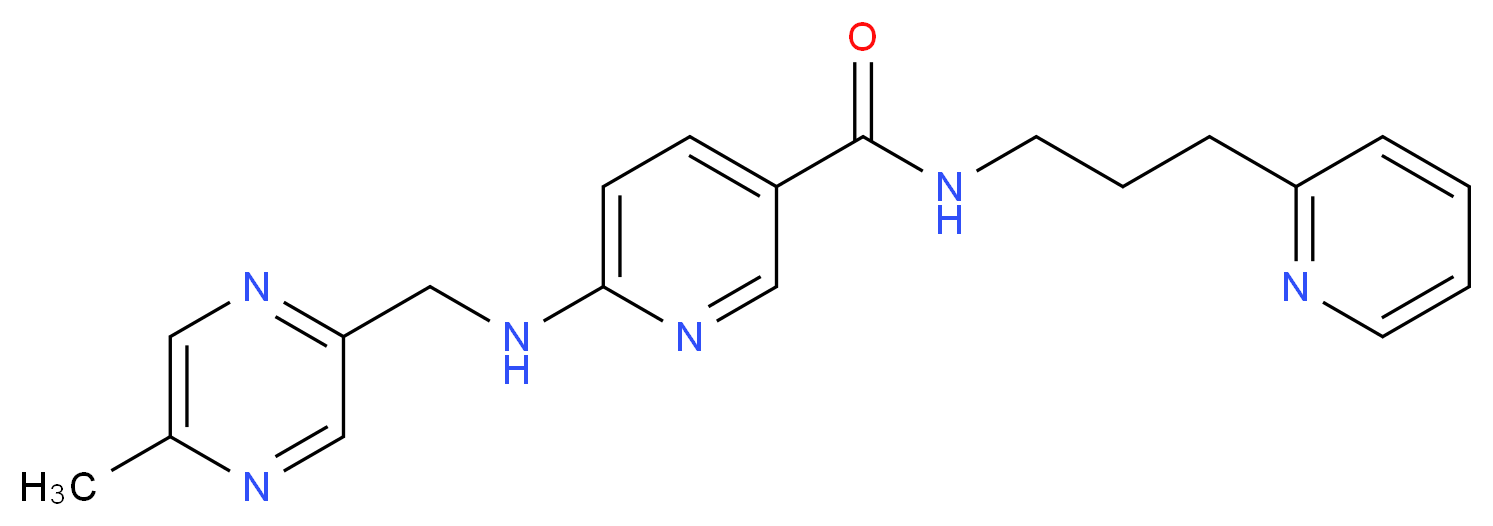 6-{[(5-methylpyrazin-2-yl)methyl]amino}-N-(3-pyridin-2-ylpropyl)nicotinamide_分子结构_CAS_)