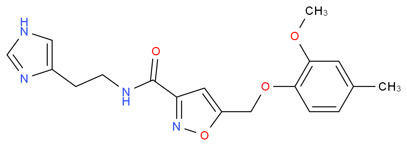 N-[2-(1H-imidazol-4-yl)ethyl]-5-[(2-methoxy-4-methylphenoxy)methyl]isoxazole-3-carboxamide_分子结构_CAS_)