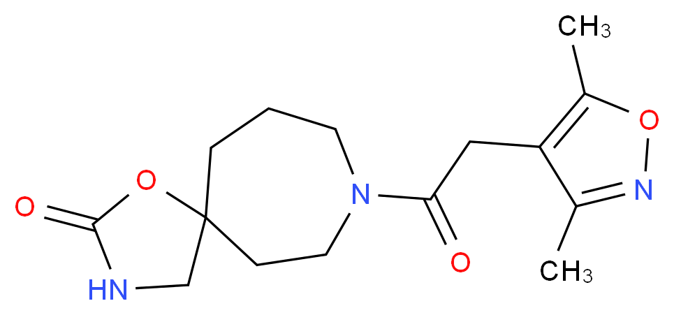 8-[(3,5-dimethyl-4-isoxazolyl)acetyl]-1-oxa-3,8-diazaspiro[4.6]undecan-2-one_分子结构_CAS_)