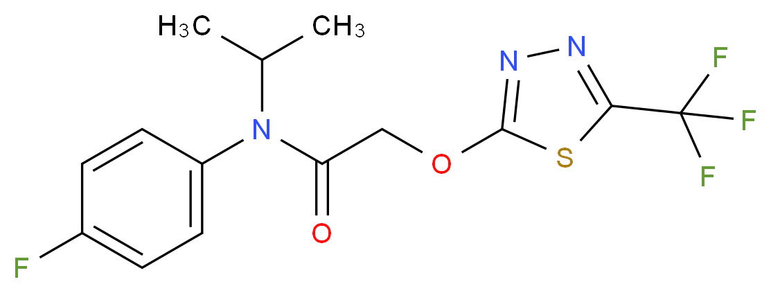 N-(4-fluorophenyl)-N-(propan-2-yl)-2-{[5-(trifluoromethyl)-1,3,4-thiadiazol-2-yl]oxy}acetamide_分子结构_CAS_142459-58-3