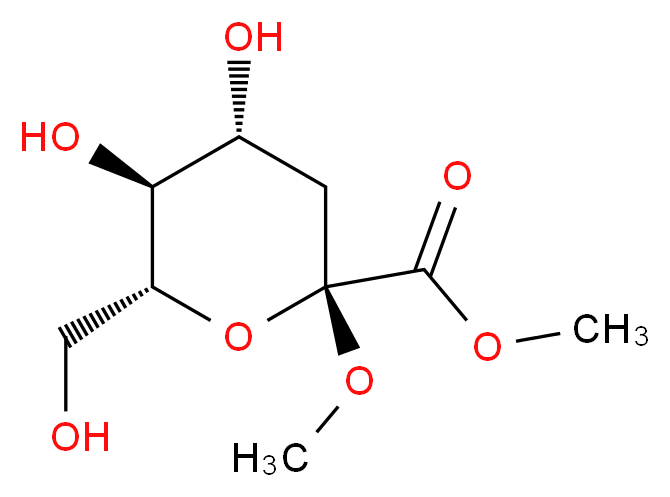 methyl (2R,4R,5S,6R)-4,5-dihydroxy-6-(hydroxymethyl)-2-methoxyoxane-2-carboxylate_分子结构_CAS_85549-51-5