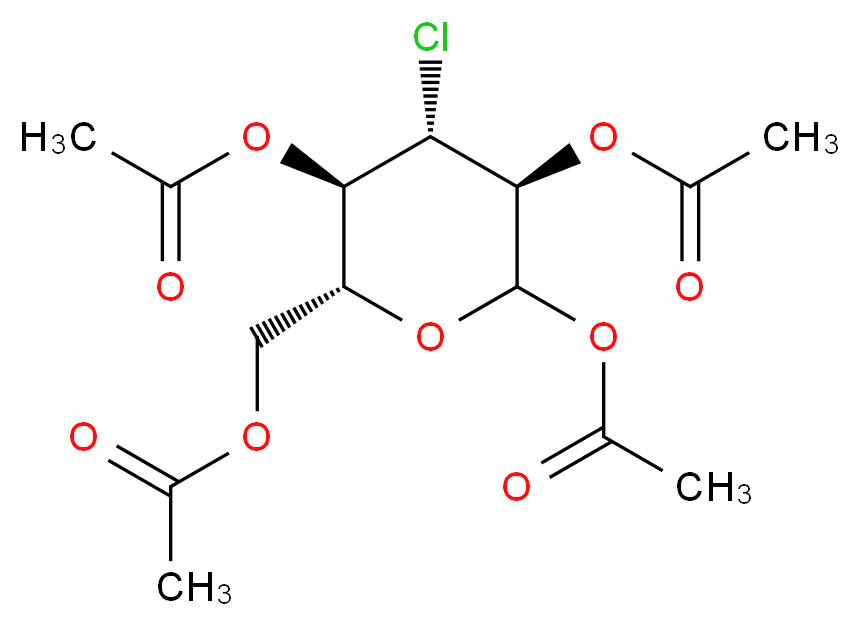 [(2R,3R,4S,5S)-3,5,6-tris(acetyloxy)-4-chlorooxan-2-yl]methyl acetate_分子结构_CAS_104013-04-9