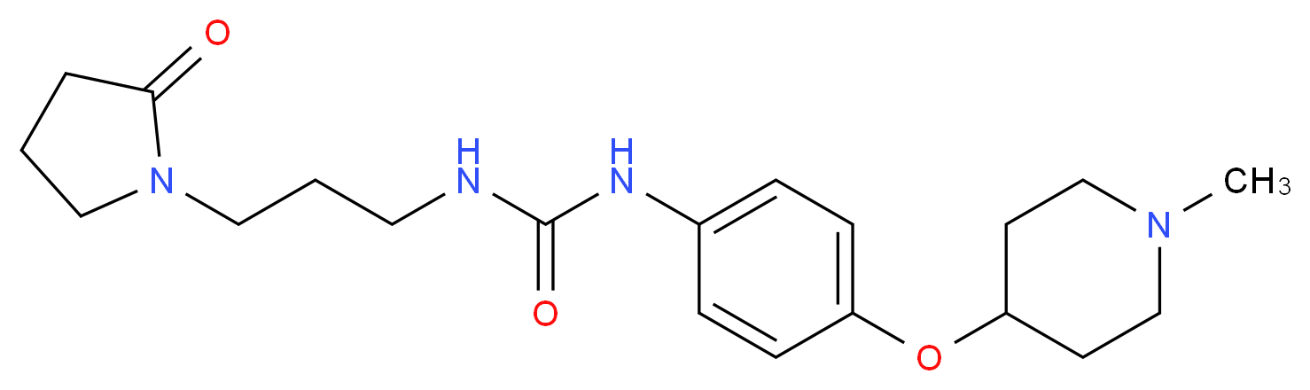 N-{4-[(1-methylpiperidin-4-yl)oxy]phenyl}-N'-[3-(2-oxopyrrolidin-1-yl)propyl]urea_分子结构_CAS_)