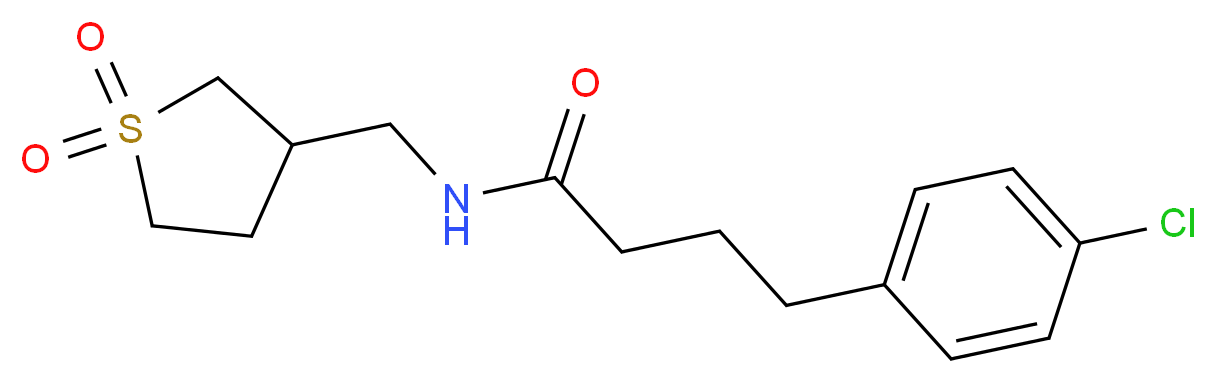 4-(4-chlorophenyl)-N-[(1,1-dioxidotetrahydro-3-thienyl)methyl]butanamide_分子结构_CAS_)