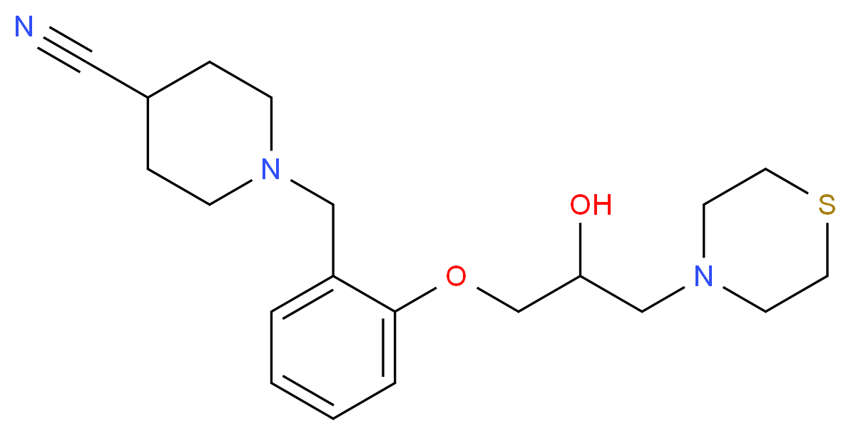 1-[2-(2-hydroxy-3-thiomorpholin-4-ylpropoxy)benzyl]piperidine-4-carbonitrile_分子结构_CAS_)
