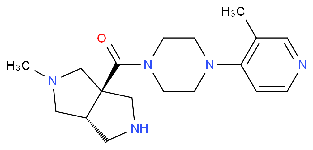 (3aR*,6aR*)-2-methyl-3a-{[4-(3-methylpyridin-4-yl)piperazin-1-yl]carbonyl}octahydropyrrolo[3,4-c]pyrrole_分子结构_CAS_)