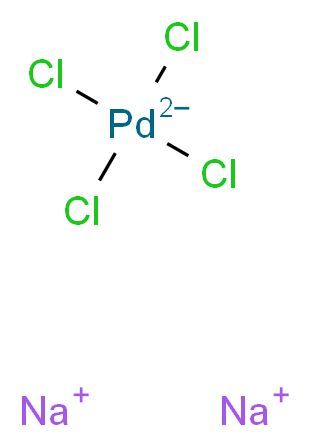 四氯钯(II)酸钠_分子结构_CAS_13820-53-6)