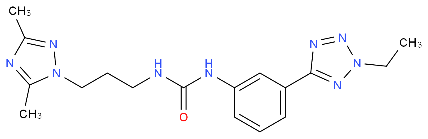 N-[3-(3,5-dimethyl-1H-1,2,4-triazol-1-yl)propyl]-N'-[3-(2-ethyl-2H-tetrazol-5-yl)phenyl]urea_分子结构_CAS_)