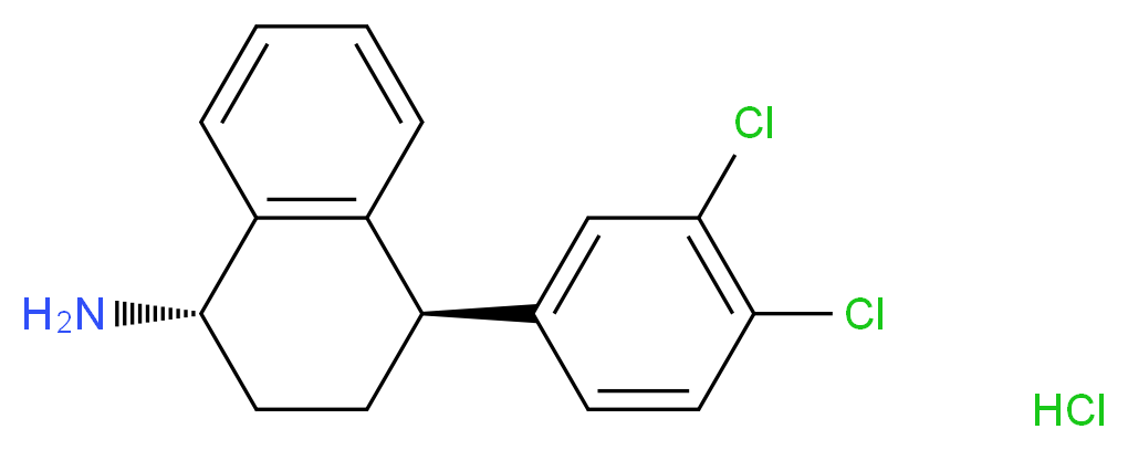 (1S,4R)-4-(3,4-dichlorophenyl)-1,2,3,4-tetrahydronaphthalen-1-amine hydrochloride_分子结构_CAS_675126-07-5