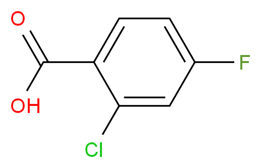 2-chloro-4-fluorobenzoic acid_分子结构_CAS_2252-51-9