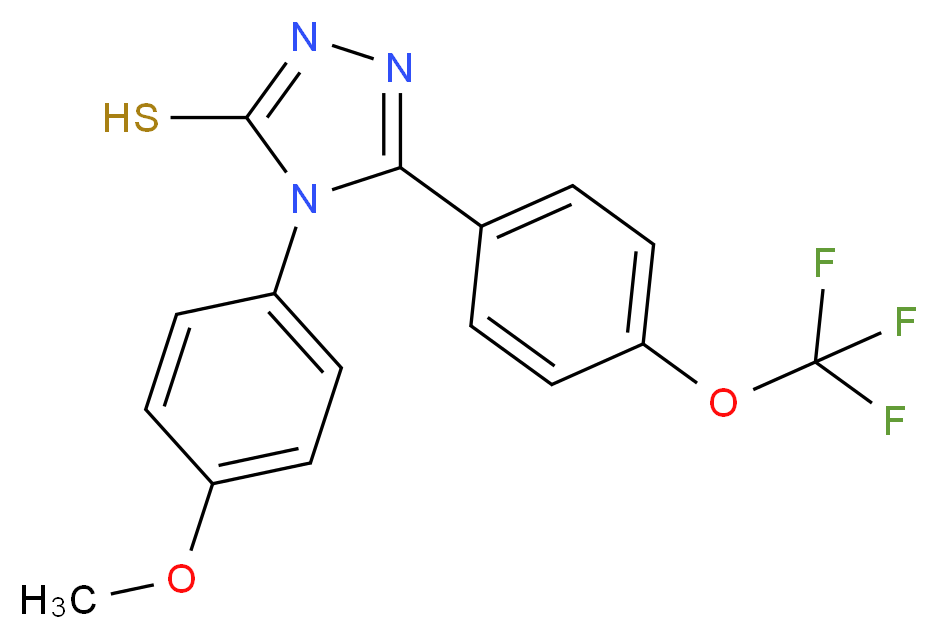 4-(4-Methoxyphenyl)-5-[4-(trifluoromethoxy)phenyl]-4H-1,2,4-triazole-3-thiol 97%_分子结构_CAS_)