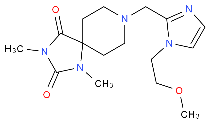 8-{[1-(2-methoxyethyl)-1H-imidazol-2-yl]methyl}-1,3-dimethyl-1,3,8-triazaspiro[4.5]decane-2,4-dione_分子结构_CAS_)