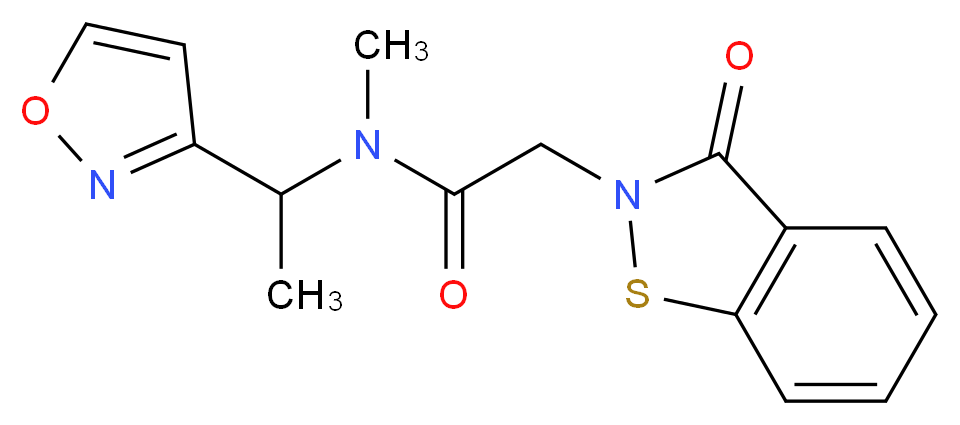 N-(1-isoxazol-3-ylethyl)-N-methyl-2-(3-oxo-1,2-benzisothiazol-2(3H)-yl)acetamide_分子结构_CAS_)