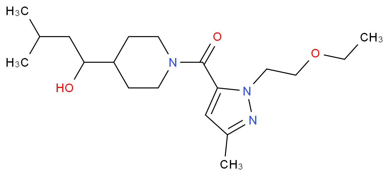 1-(1-{[1-(2-ethoxyethyl)-3-methyl-1H-pyrazol-5-yl]carbonyl}-4-piperidinyl)-3-methyl-1-butanol_分子结构_CAS_)