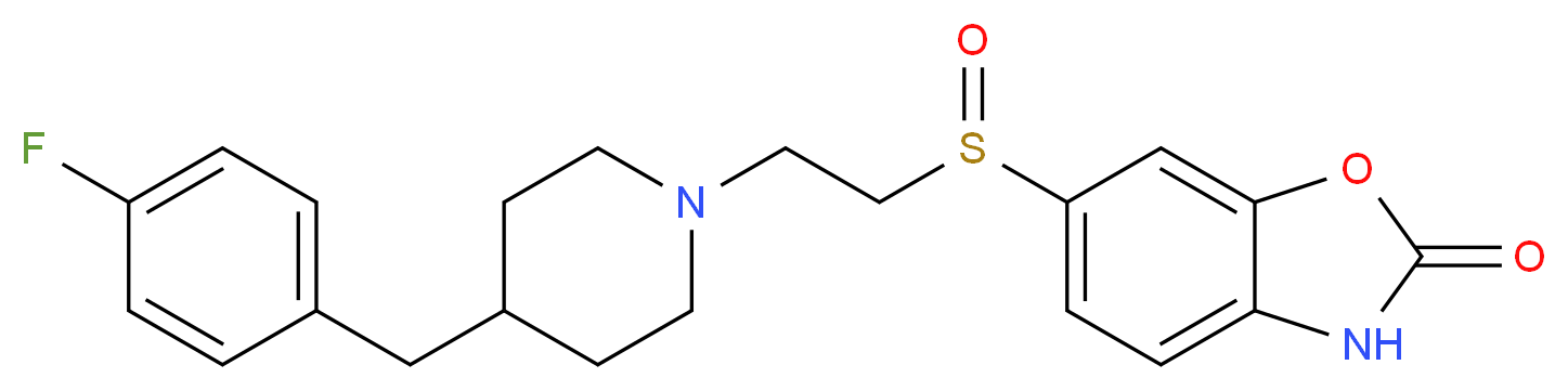 6-(2-{4-[(4-fluorophenyl)methyl]piperidin-1-yl}ethanesulfinyl)-2,3-dihydro-1,3-benzoxazol-2-one_分子结构_CAS_253450-09-8