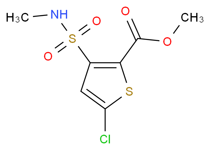 Methyl 5-chloro-3-(N-MethylsulfaMoyl)thiophene-2-carboxylate_分子结构_CAS_70374-37-7)