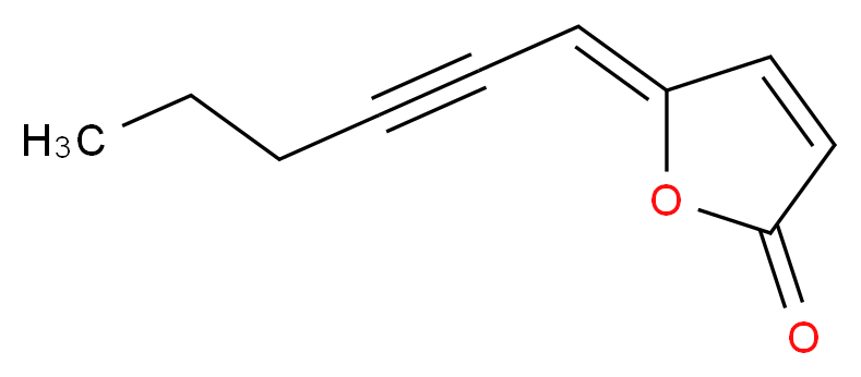 (5Z)-5-(hex-2-yn-1-ylidene)-2,5-dihydrofuran-2-one_分子结构_CAS_81122-95-4