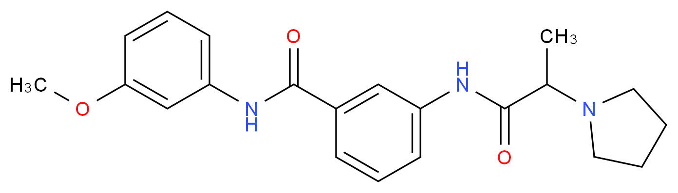 N-(3-methoxyphenyl)-3-[(2-pyrrolidin-1-ylpropanoyl)amino]benzamide_分子结构_CAS_)