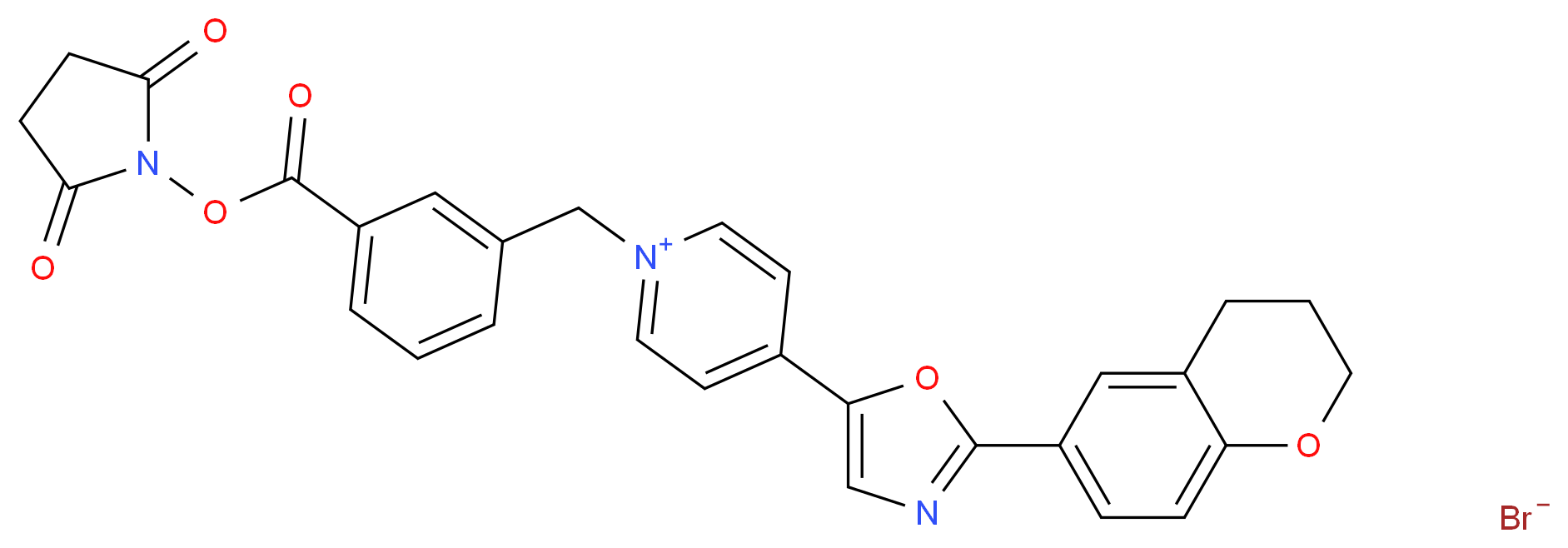 1-[3-(Succinimidyloxycarbonyl)benzyl]-4-[2-(3,4-dihydro-2H-1-benzopyran-6-yl)-5-oxazolyl]pyridinium bromide_分子结构_CAS_155863-03-9)