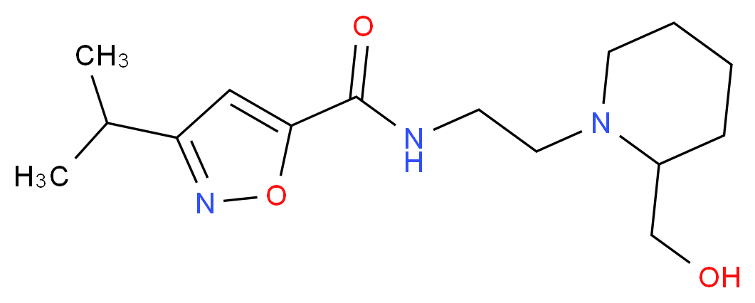 N-{2-[2-(hydroxymethyl)-1-piperidinyl]ethyl}-3-isopropyl-5-isoxazolecarboxamide_分子结构_CAS_)