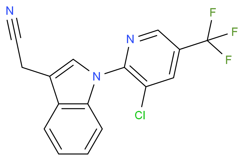 1-[3-Chloro-5-(trifluoromethyl)pyridin-2-yl]-1H-indol-3-ylacetonitrile 97%_分子结构_CAS_)