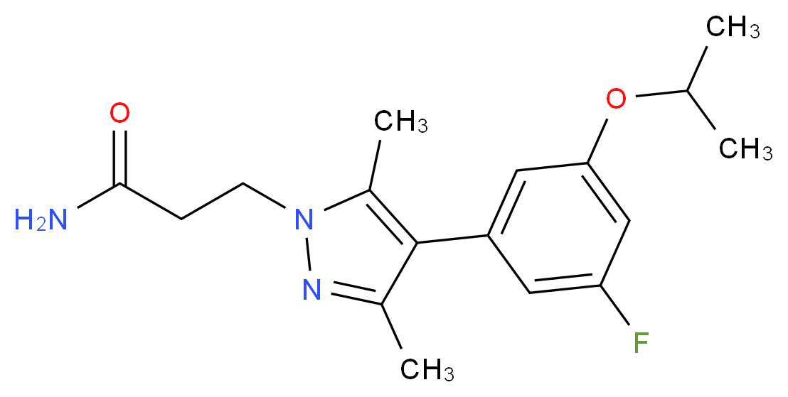 3-[4-(3-fluoro-5-isopropoxyphenyl)-3,5-dimethyl-1H-pyrazol-1-yl]propanamide_分子结构_CAS_)