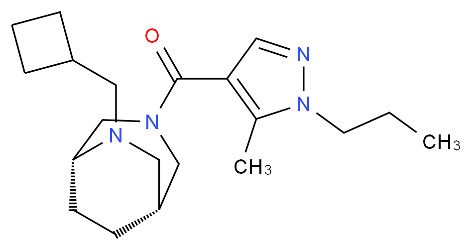 (1R*,5R*)-6-(cyclobutylmethyl)-3-[(5-methyl-1-propyl-1H-pyrazol-4-yl)carbonyl]-3,6-diazabicyclo[3.2.2]nonane_分子结构_CAS_)