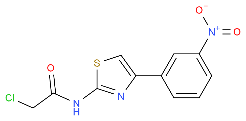 2-chloro-N-[4-(3-nitrophenyl)-1,3-thiazol-2-yl]acetamide_分子结构_CAS_6125-33-3