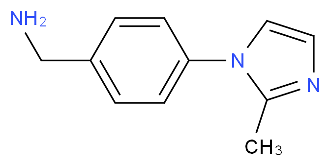 [4-(2-methyl-1H-imidazol-1-yl)phenyl]methanamine_分子结构_CAS_883291-45-0