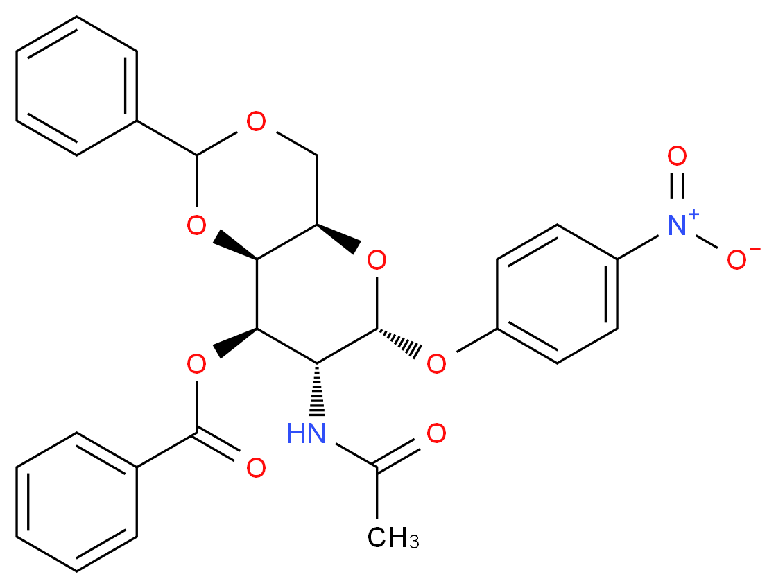 4-Nitrophenyl 2-Acetamido-2-deoxy-4,6-O-benzylidene-α-D-galactopyranoside 3-Benzoate_分子结构_CAS_58707-22-5)