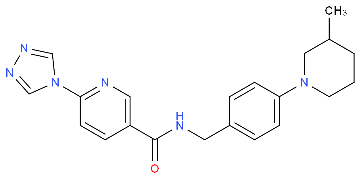 N-[4-(3-methylpiperidin-1-yl)benzyl]-6-(4H-1,2,4-triazol-4-yl)nicotinamide_分子结构_CAS_)