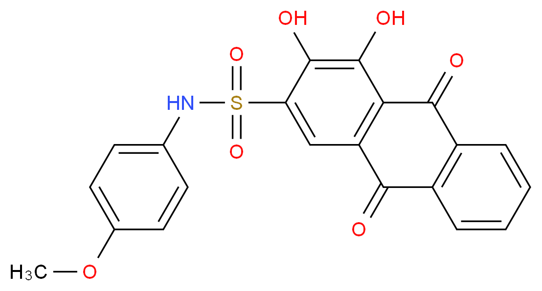 3,4-Dihydroxy-N-(4-methoxyphenyl)-9,10-dioxo-9,10-dihydroanthracene-2-sulfonamide_分子结构_CAS_1313738-89-4)