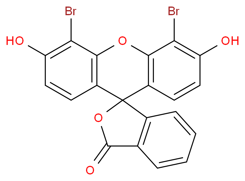 4',5'-dibromo-3',6'-dihydroxy-3H-spiro[2-benzofuran-1,9'-xanthene]-3-one_分子结构_CAS_596-03-2