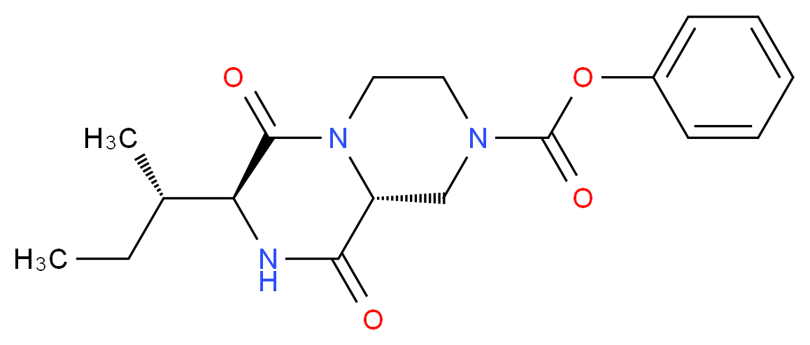 phenyl (7S,9aR)-7-[(1S)-1-methylpropyl]-6,9-dioxooctahydro-2H-pyrazino[1,2-a]pyrazine-2-carboxylate_分子结构_CAS_)