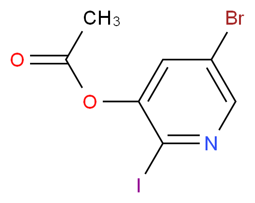 5-bromo-2-iodopyridin-3-yl acetate_分子结构_CAS_1045858-04-5