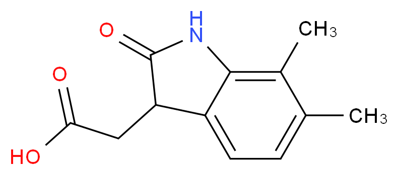 2-(6,7-dimethyl-2-oxo-2,3-dihydro-1H-indol-3-yl)acetic acid_分子结构_CAS_915921-16-3