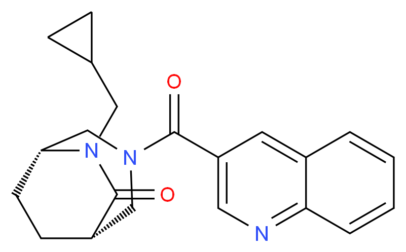 (1S*,5R*)-6-(cyclopropylmethyl)-3-(3-quinolinylcarbonyl)-3,6-diazabicyclo[3.2.2]nonan-7-one_分子结构_CAS_)