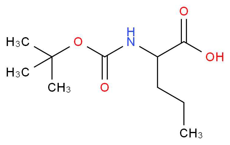 2-{[(tert-butoxy)carbonyl]amino}pentanoic acid_分子结构_CAS_)