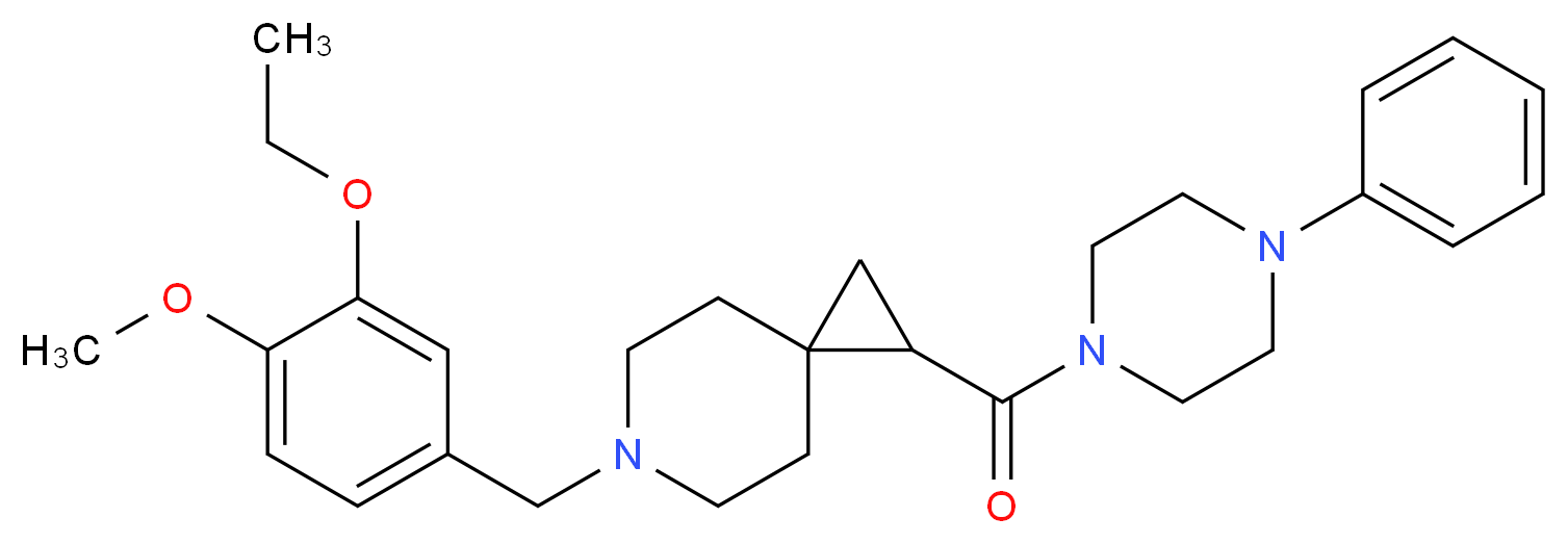 6-(3-ethoxy-4-methoxybenzyl)-1-[(4-phenyl-1-piperazinyl)carbonyl]-6-azaspiro[2.5]octane_分子结构_CAS_)