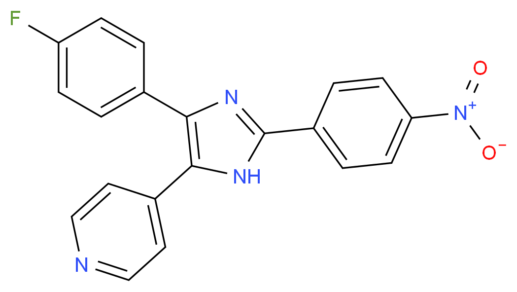 4-[4-(4-fluorophenyl)-2-(4-nitrophenyl)-1H-imidazol-5-yl]pyridine_分子结构_CAS_152121-53-4