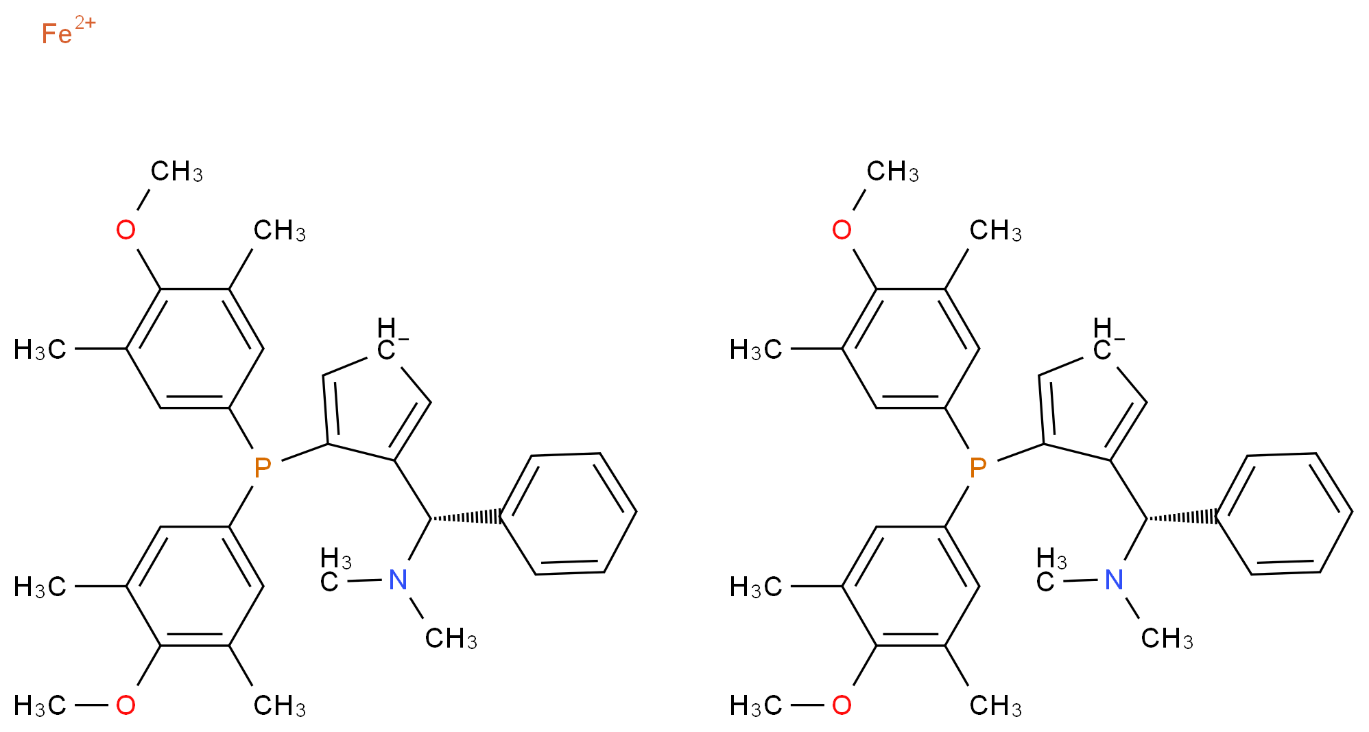 (RP,R′P)-1,1′-双[双(4-甲氧基-3,5-二甲苯基)膦基]-2,2′-双[(S)-α-(二甲氨基)苯甲基]二茂铁_分子结构_CAS_849925-12-8)