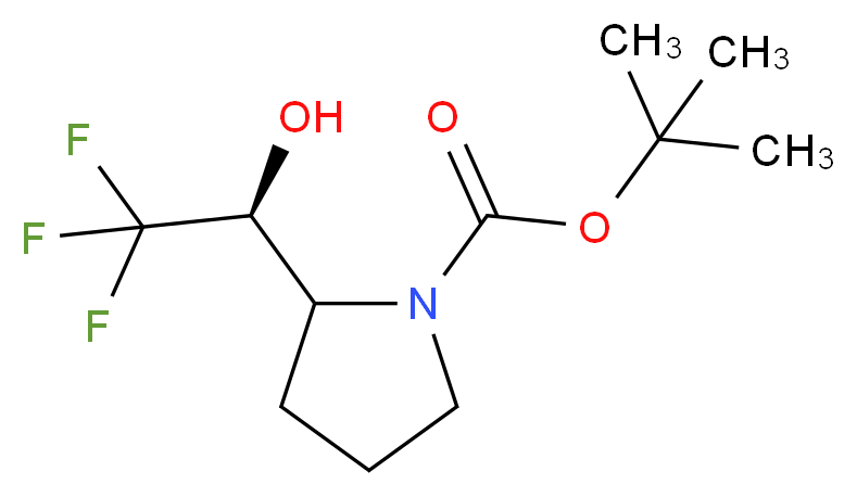 tert-butyl 2-[(1S)-2,2,2-trifluoro-1-hydroxyethyl]pyrrolidine-1-carboxylate_分子结构_CAS_913979-68-7