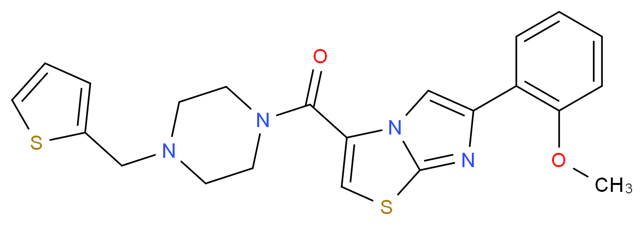 6-(2-methoxyphenyl)-3-{[4-(2-thienylmethyl)-1-piperazinyl]carbonyl}imidazo[2,1-b][1,3]thiazole_分子结构_CAS_)