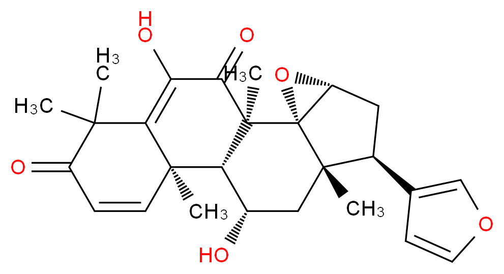 (1R,2R,4R,6R,7S,9S,10R,11R)-6-(furan-3-yl)-9,17-dihydroxy-1,7,11,15,15-pentamethyl-3-oxapentacyclo[8.8.0.0<sup>2</sup>,<sup>4</sup>.0<sup>2</sup>,<sup>7</sup>.0<sup>1</sup><sup>1</sup>,<sup>1</sup><sup>6</sup>]octadeca-12,16-diene-14,18-dione_分子结构_CAS_283174-18-5