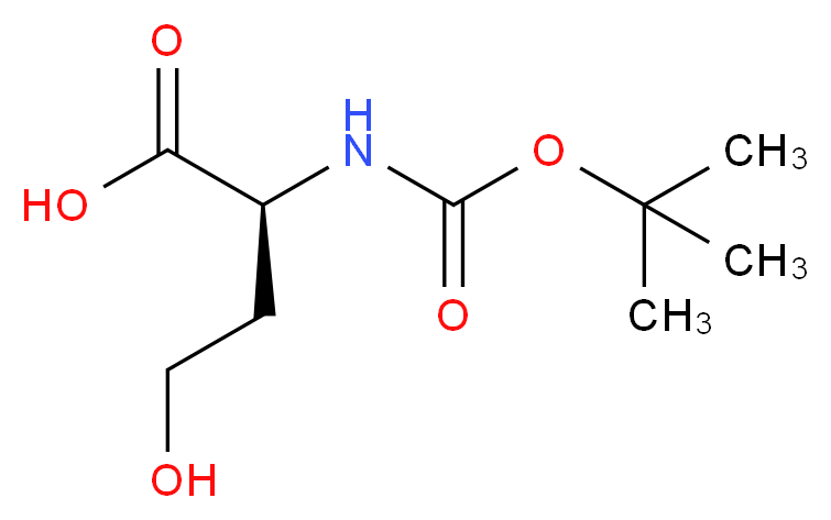 (2S)-2-{[(tert-butoxy)carbonyl]amino}-4-hydroxybutanoic acid_分子结构_CAS_41088-86-2